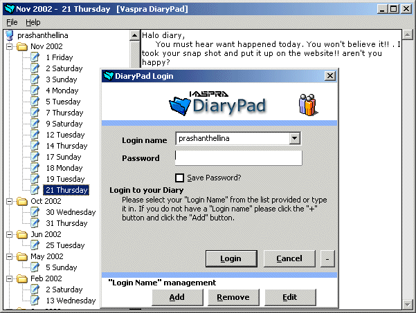 DiaryPad Screenshot